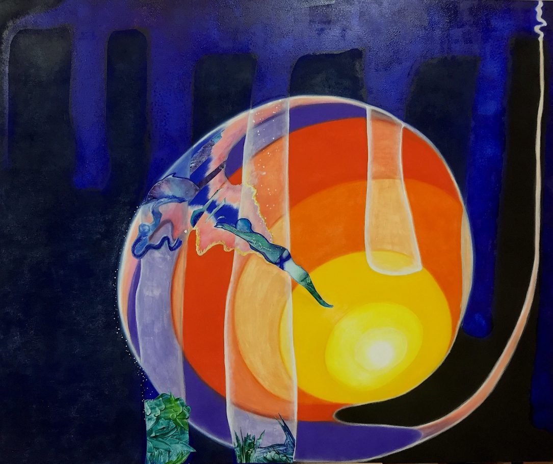 bunte Spirale mit Figur