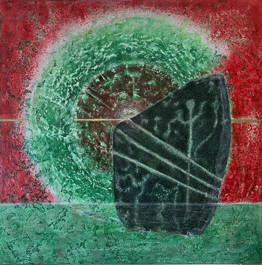 großer Stein mit Zeichen